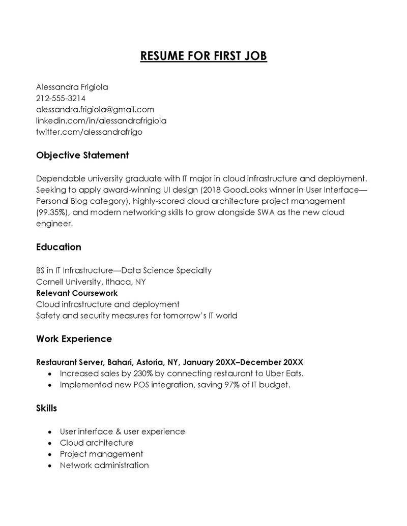Essential Resume Outline For First Job: A Step-by-Step Guide for New Graduates