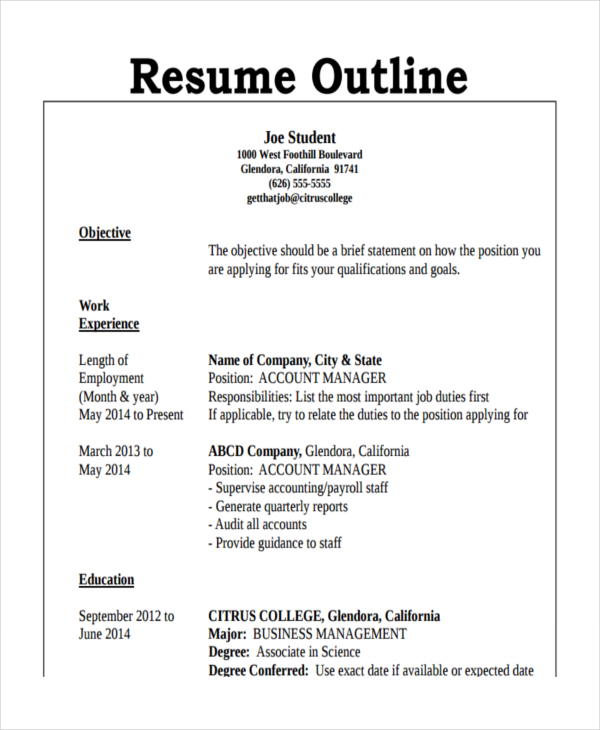 Essential Guide to Crafting a Resume Outline Professional: Elevate Your Job Application