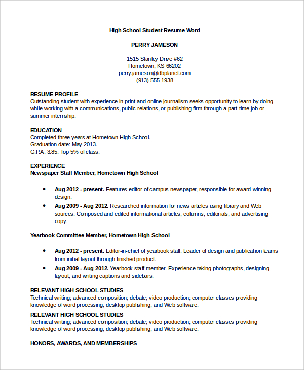 Top Resume Profile Examples High School Students Can Use to Stand Out