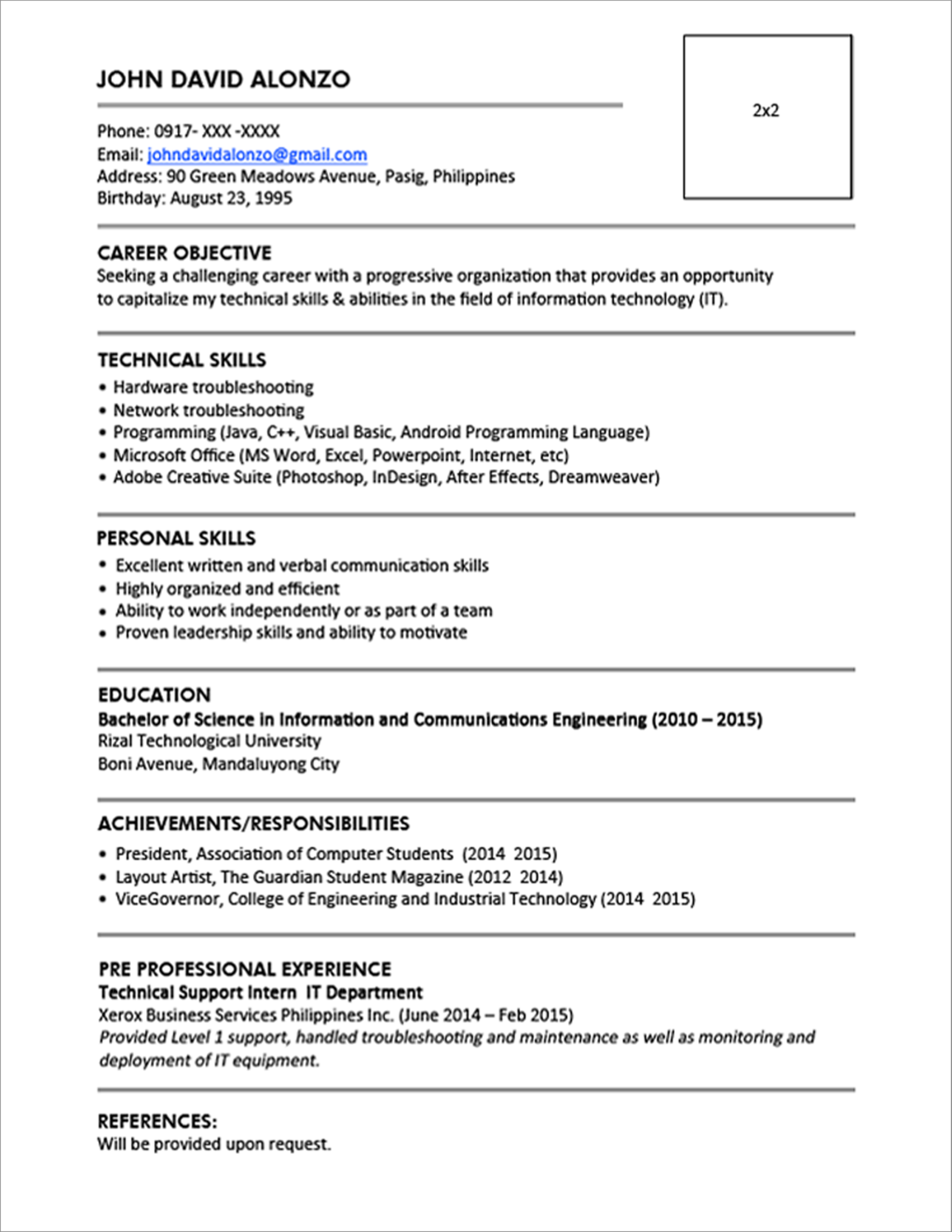 Essential Resume Samples For Fresh Graduates Word: Kickstart Your Career