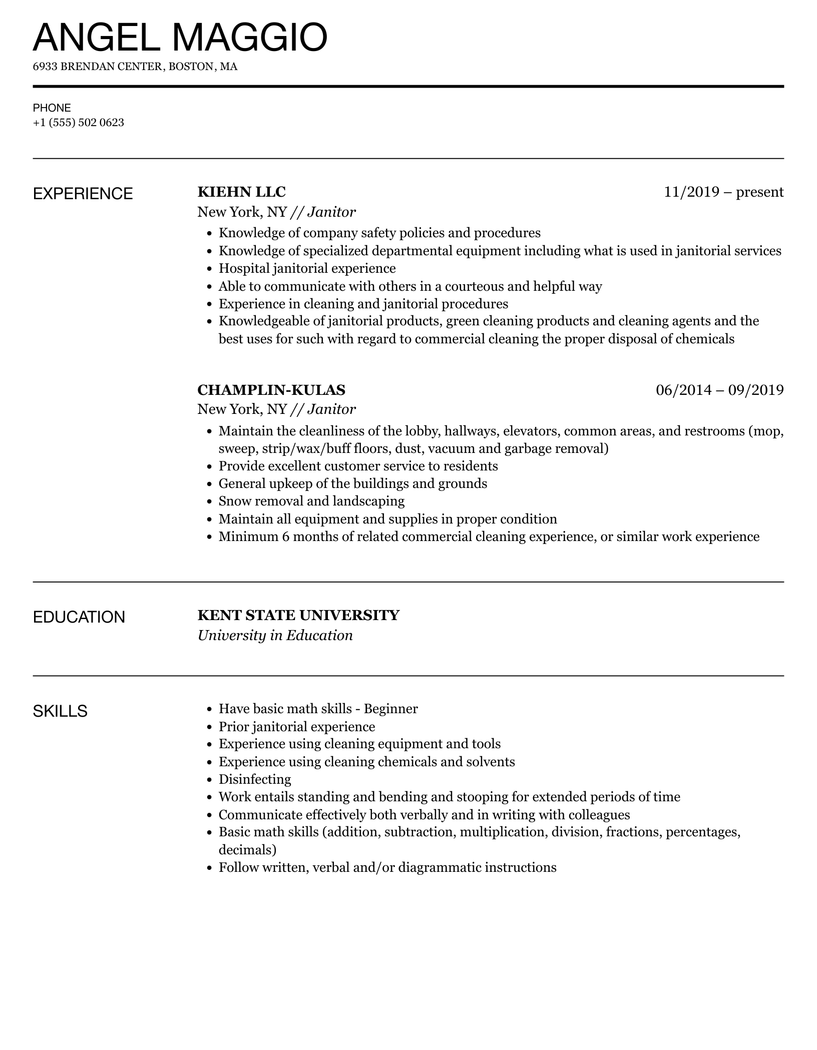 Essential Resume Samples Janitorial Positions: Crafting the Perfect Application