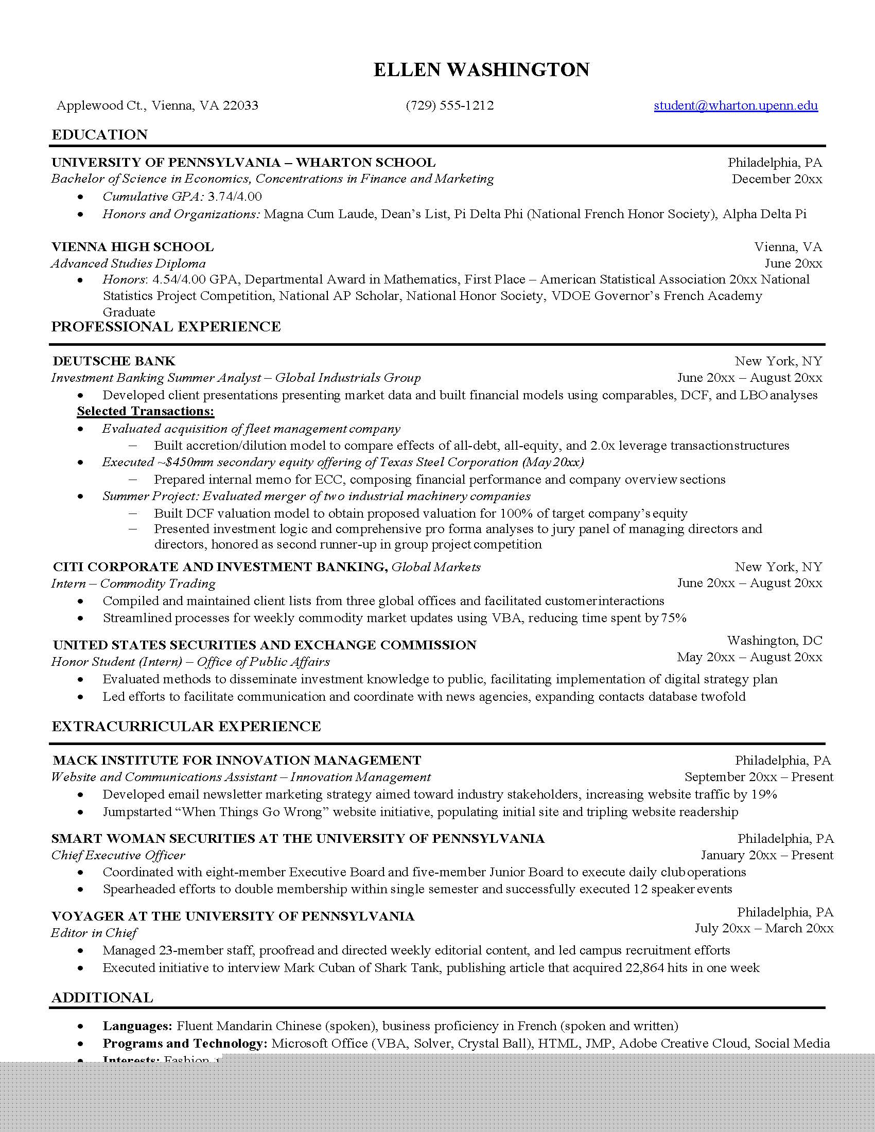 10 Effective Resume Samples Undergraduate Students Should Consider