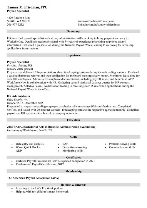 Crafting the Perfect Resume Summary Example Payroll: Tips and Strategies