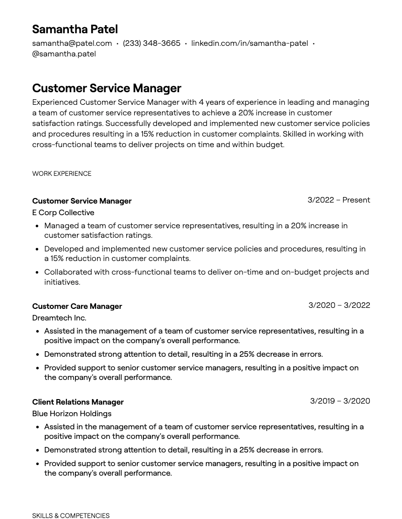 Top 10 Resume Summary Examples Customer Service Manager: Crafting the Perfect Introduction