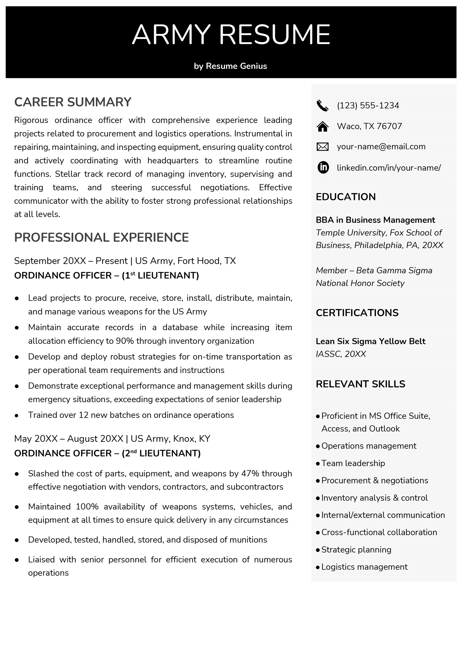 Powerful Resume Summary Examples Military: Stand Out in Your Job Search