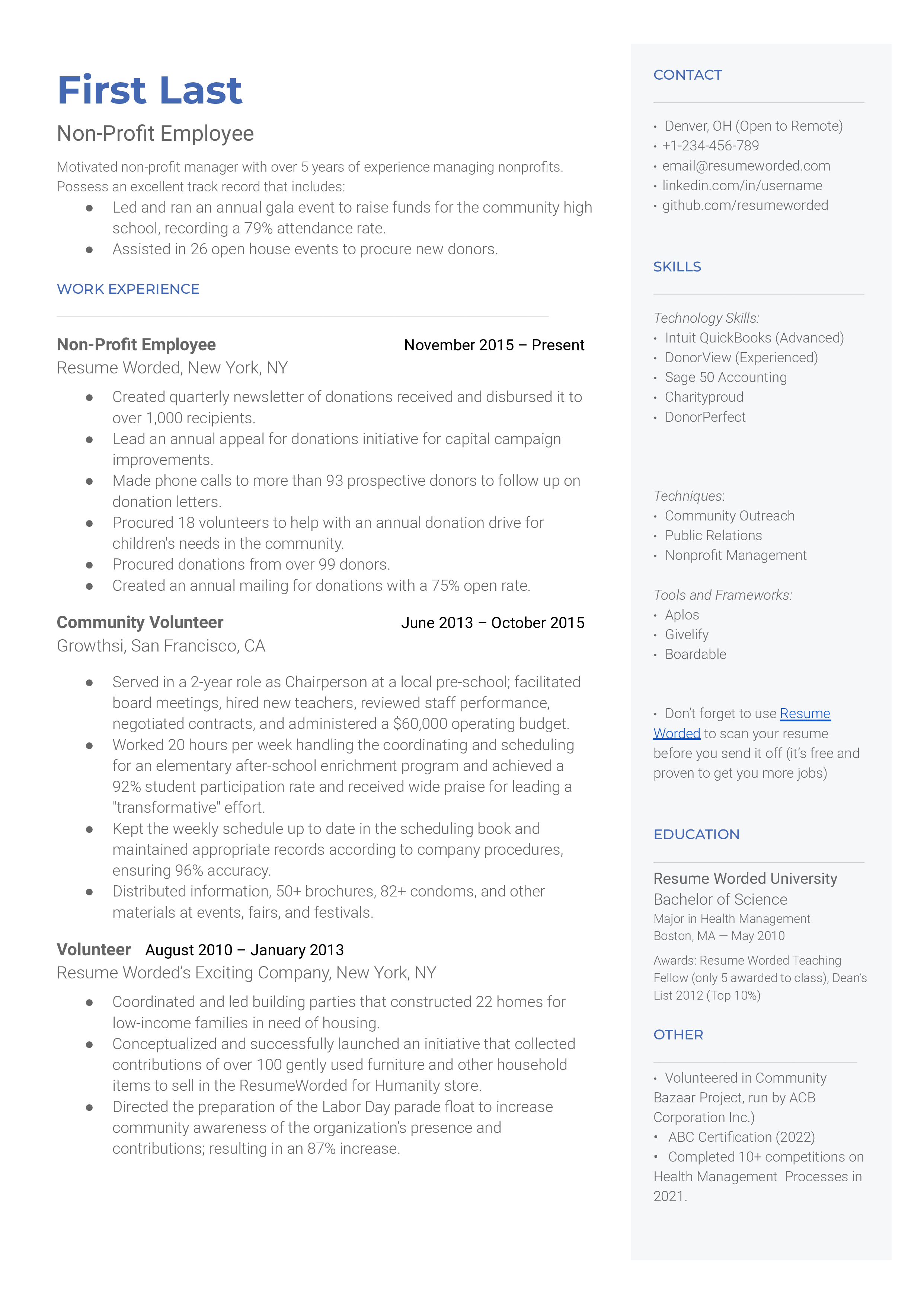 Top Resume Summary Examples Nonprofit: Stand Out in Your Next Job Application