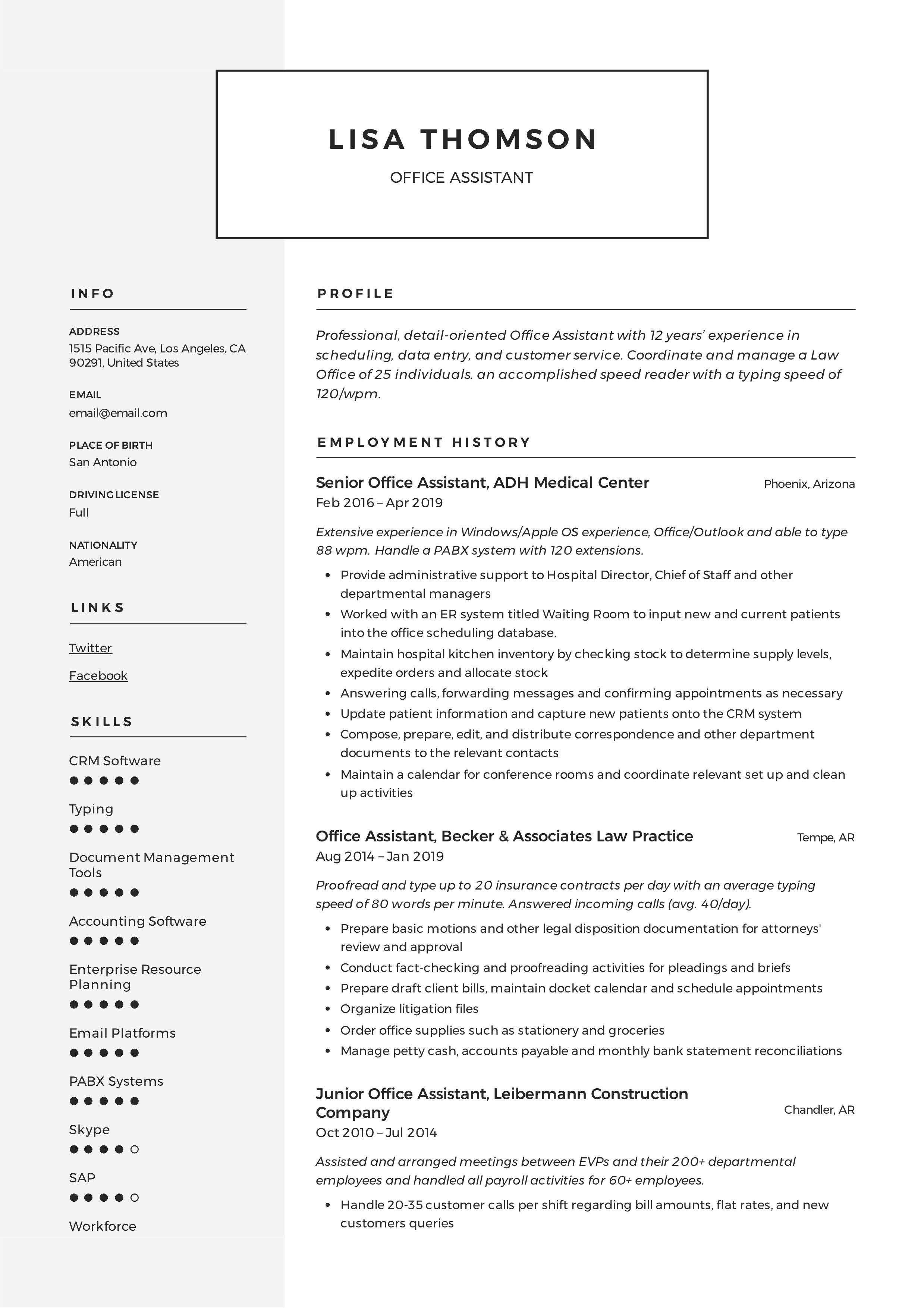 Top Resume Summary Examples Office Assistant to Enhance Your Job Application