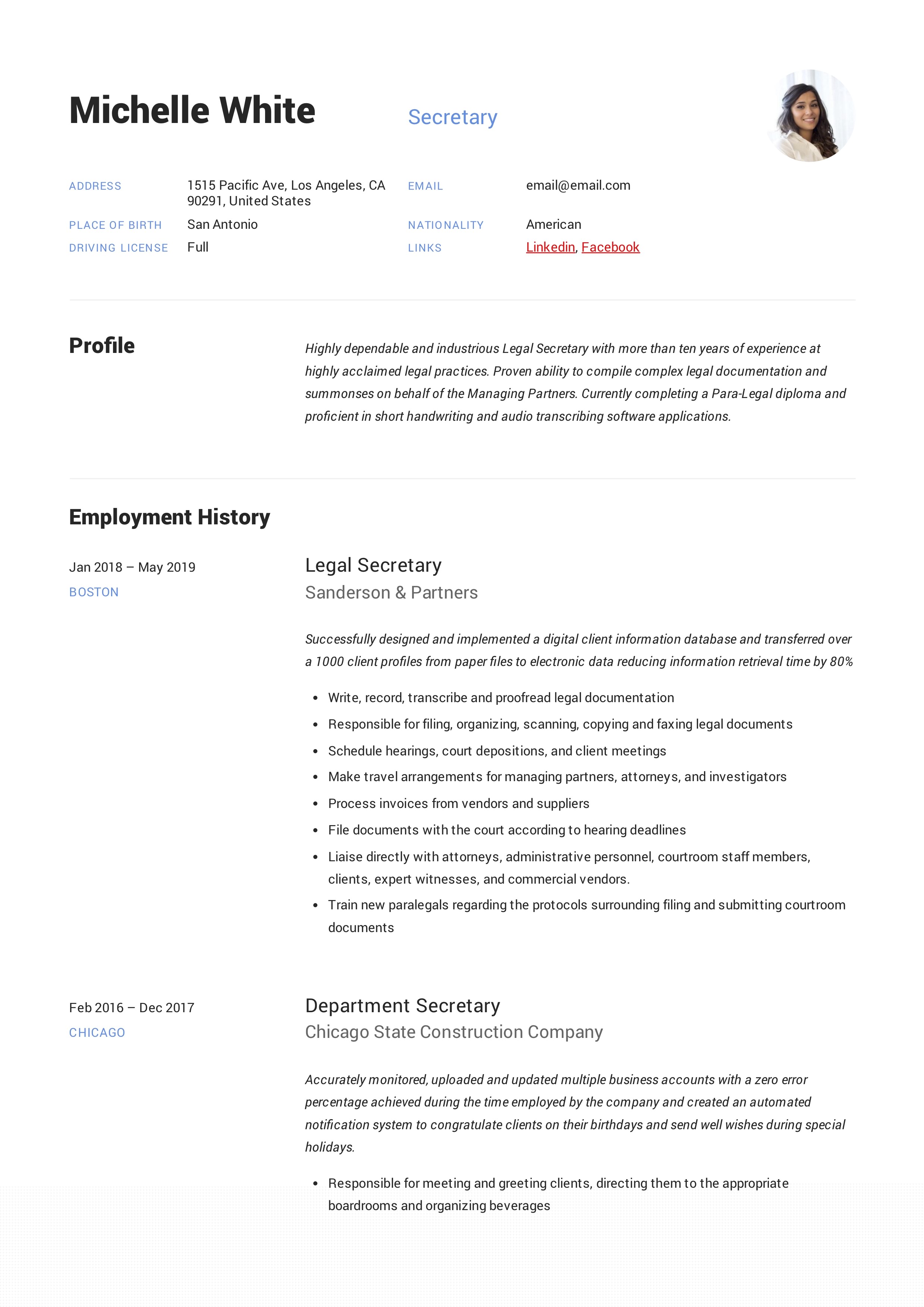 Insightful Resume Summary Examples Secretary to Elevate Your Job Application