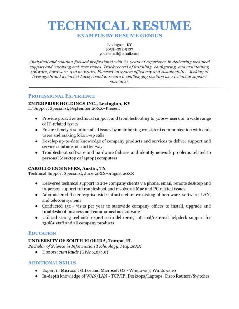 Top Resume Summary Examples Technical: Crafting Your Perfect Introduction