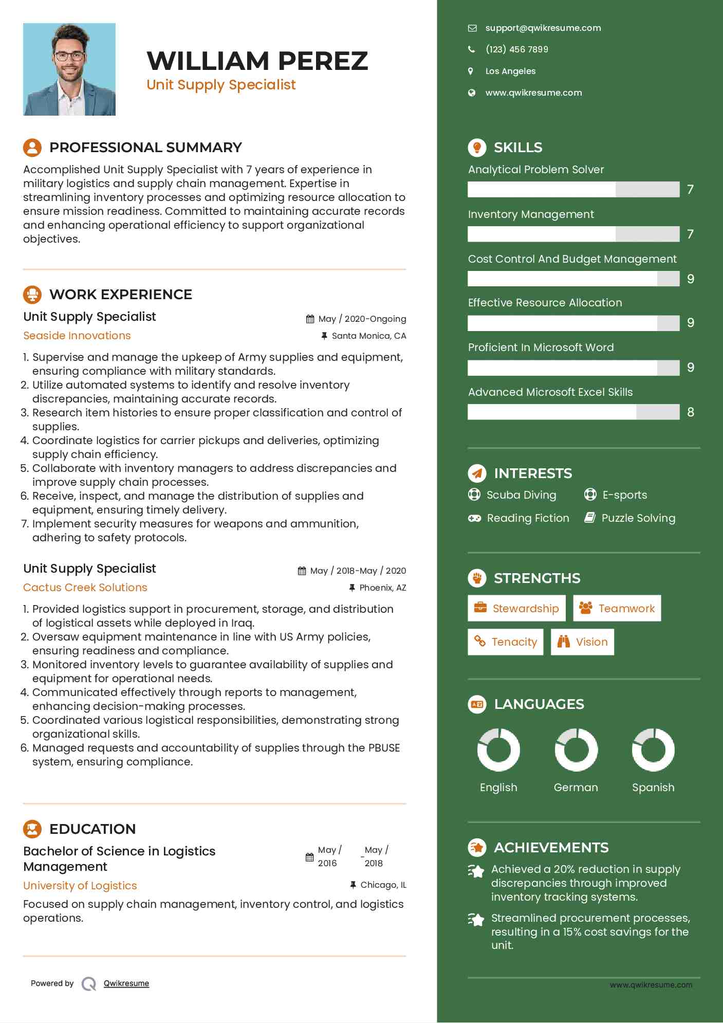 Crafting an Impactful Resume Summary For Unit Supply Specialist