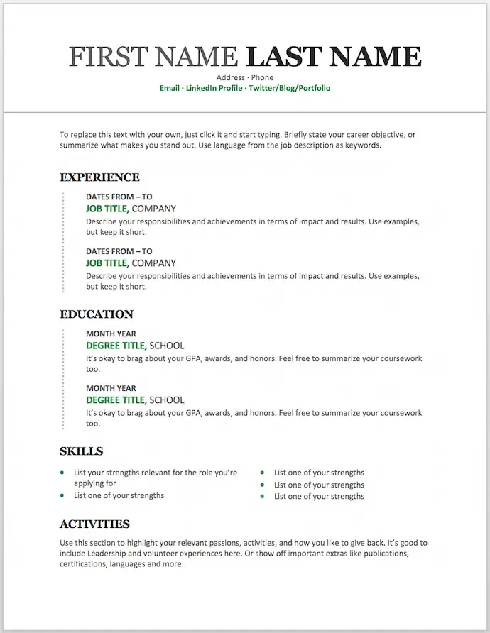 Essential Resume Template Word Help: Crafting Your Perfect Job Application