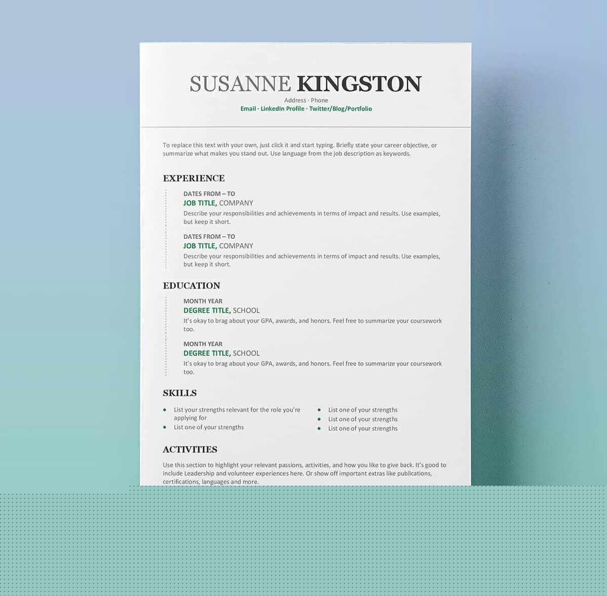 Enhance Your Job Search with Creative Resume Templates and Word