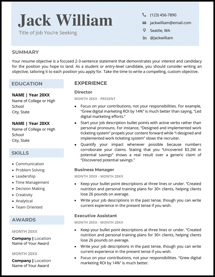 Unlock Your Career Potential: Top Resume Templates In Word Document
