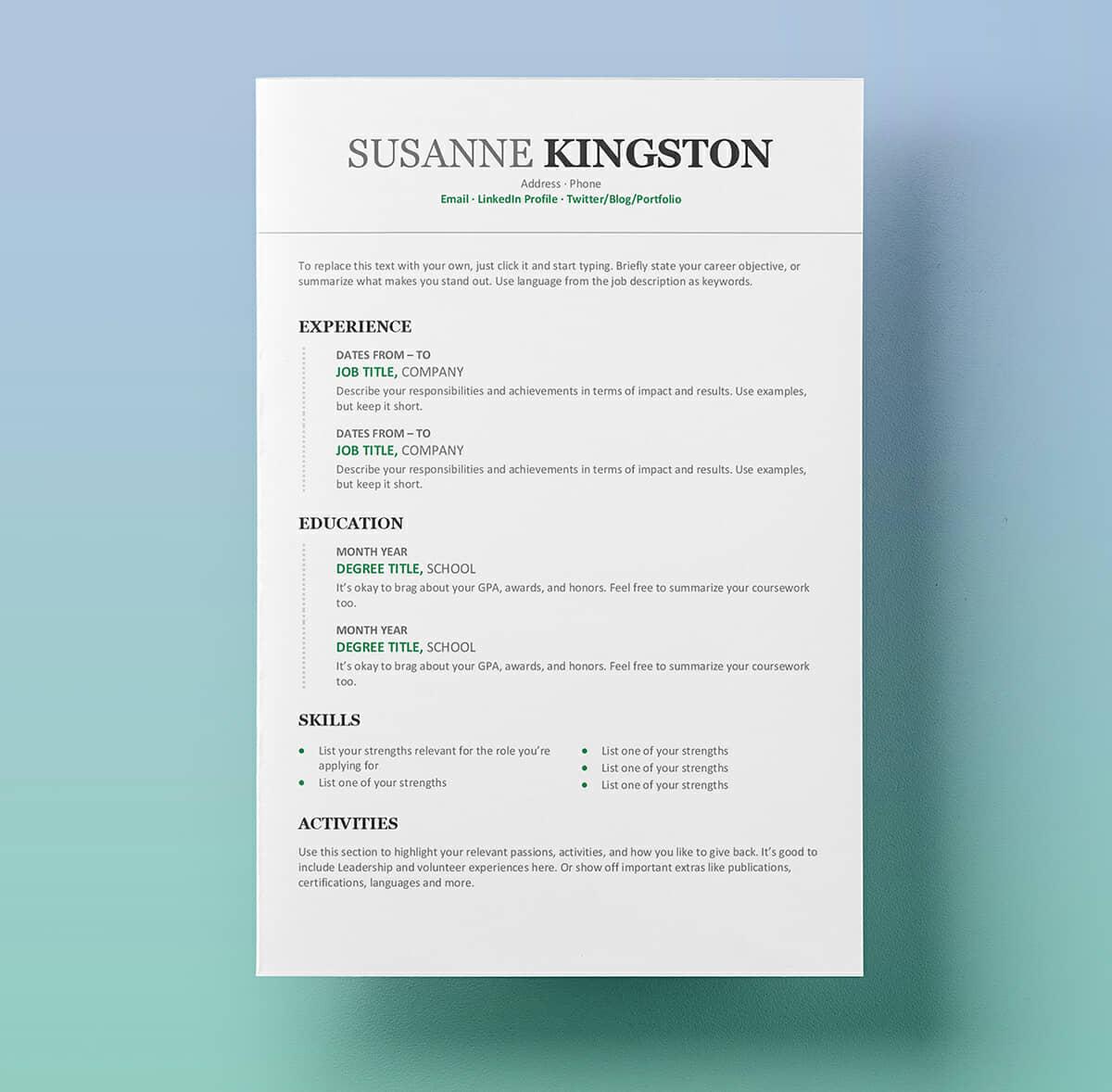 Discover the Top Resume Templates Word Best for Your Job Search