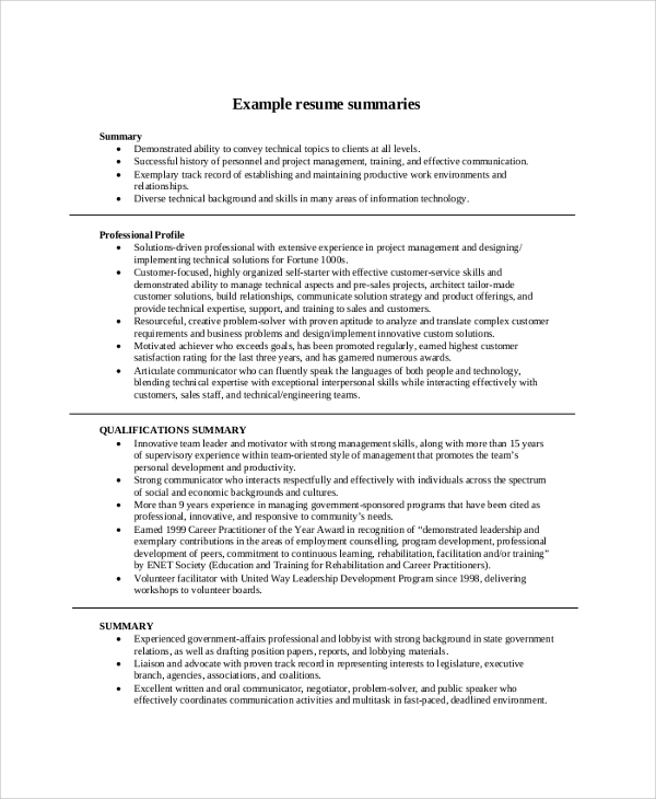 Top Resume Work Summary Examples to Elevate Your Job Application