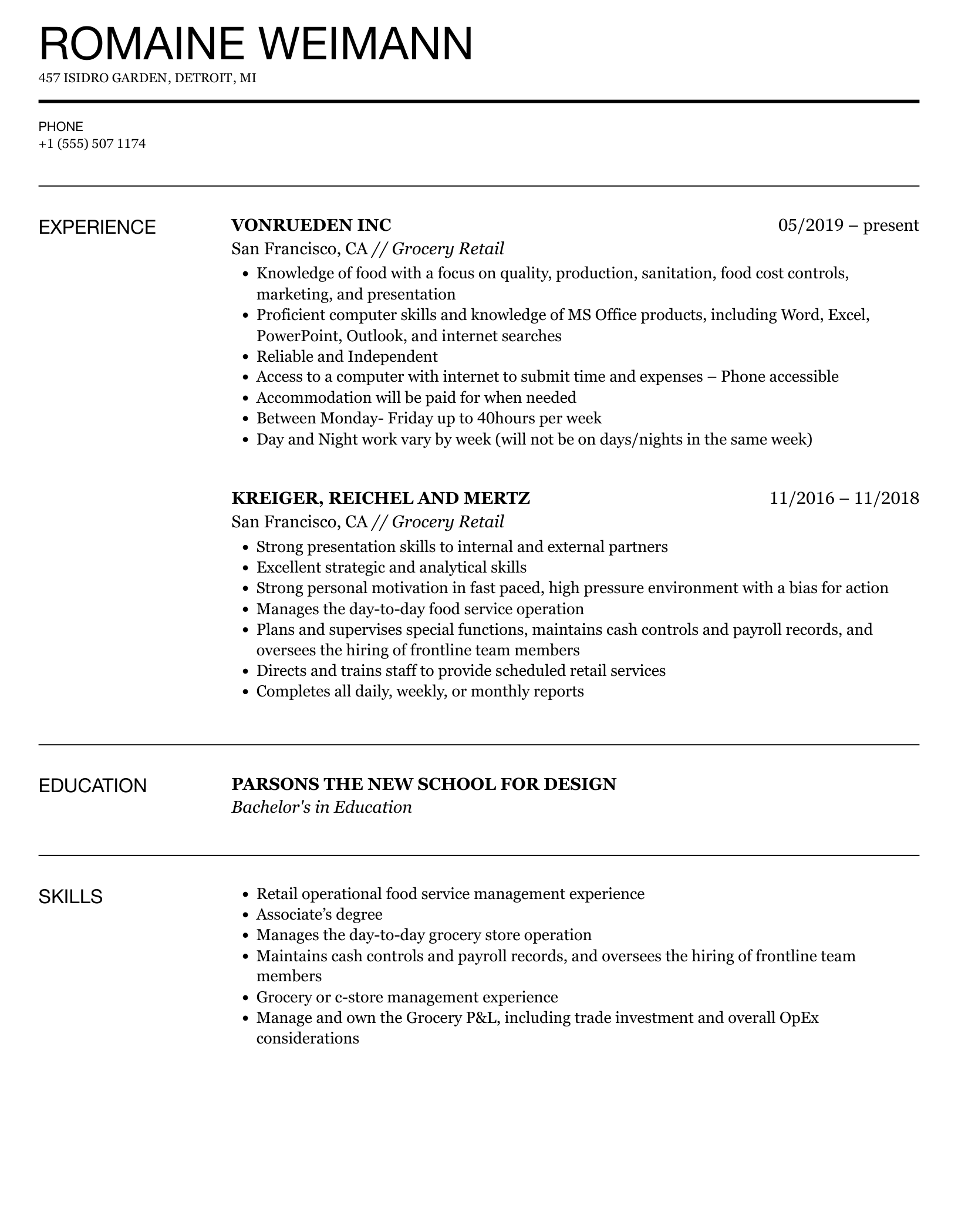 Crafting an Effective Retail Grocery Resume: Tips and Examples for Success