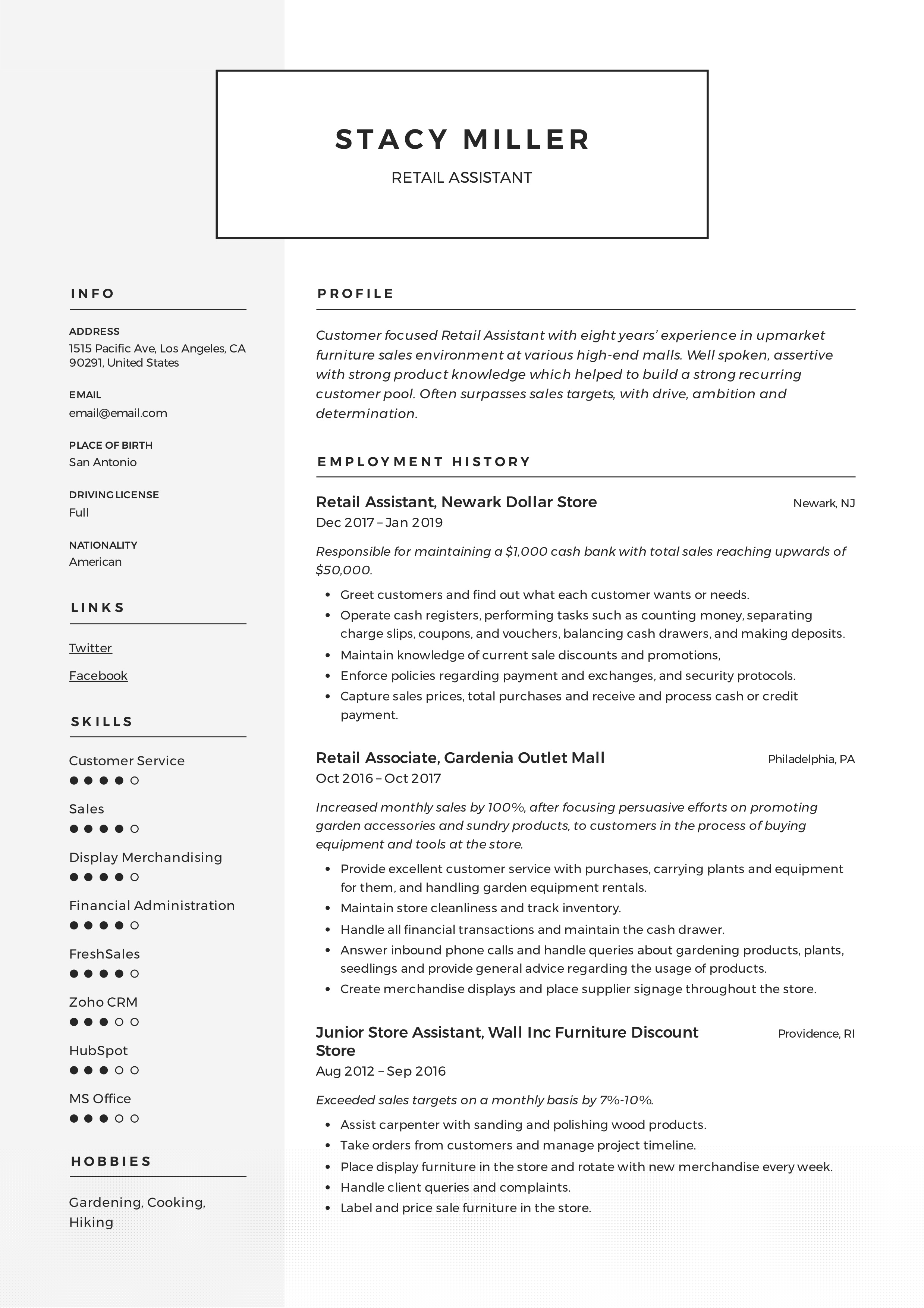 Essential Tips for Crafting an Impressive Retail Industry Resume Sample
