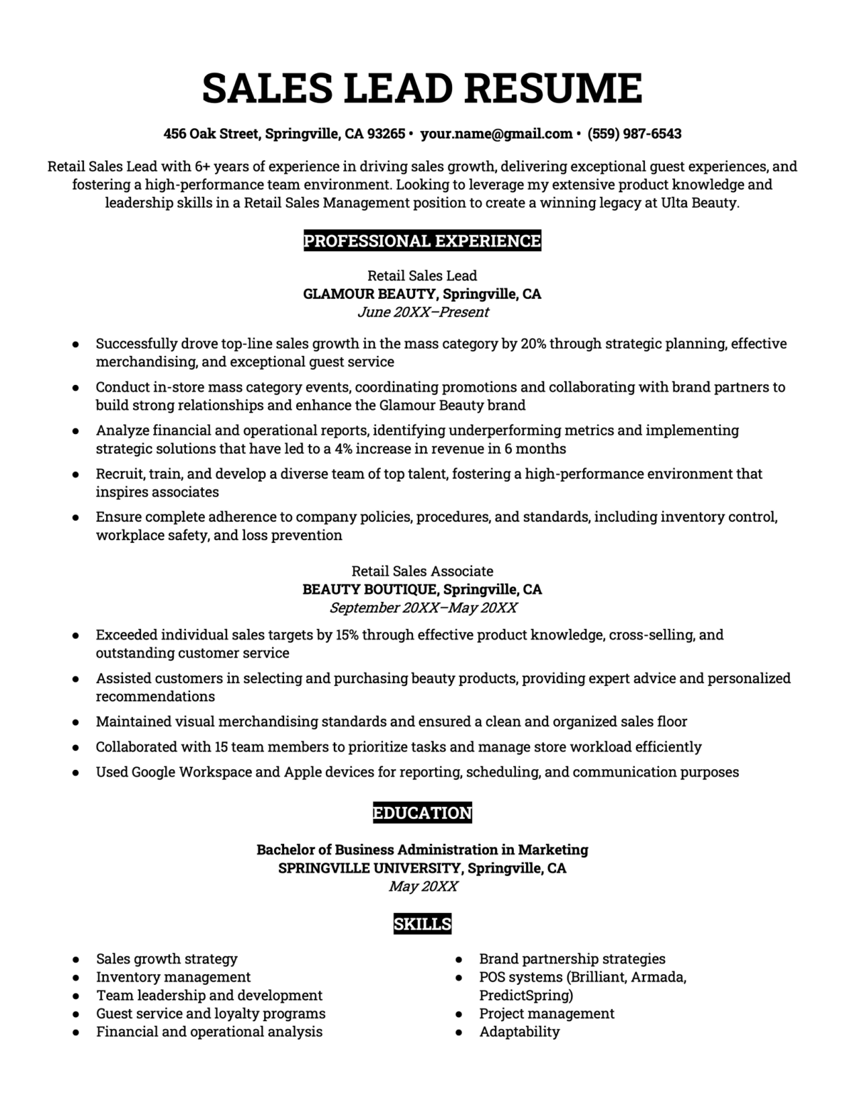 Essential Tips and Insights: Retail Resume Sample Sales Associate