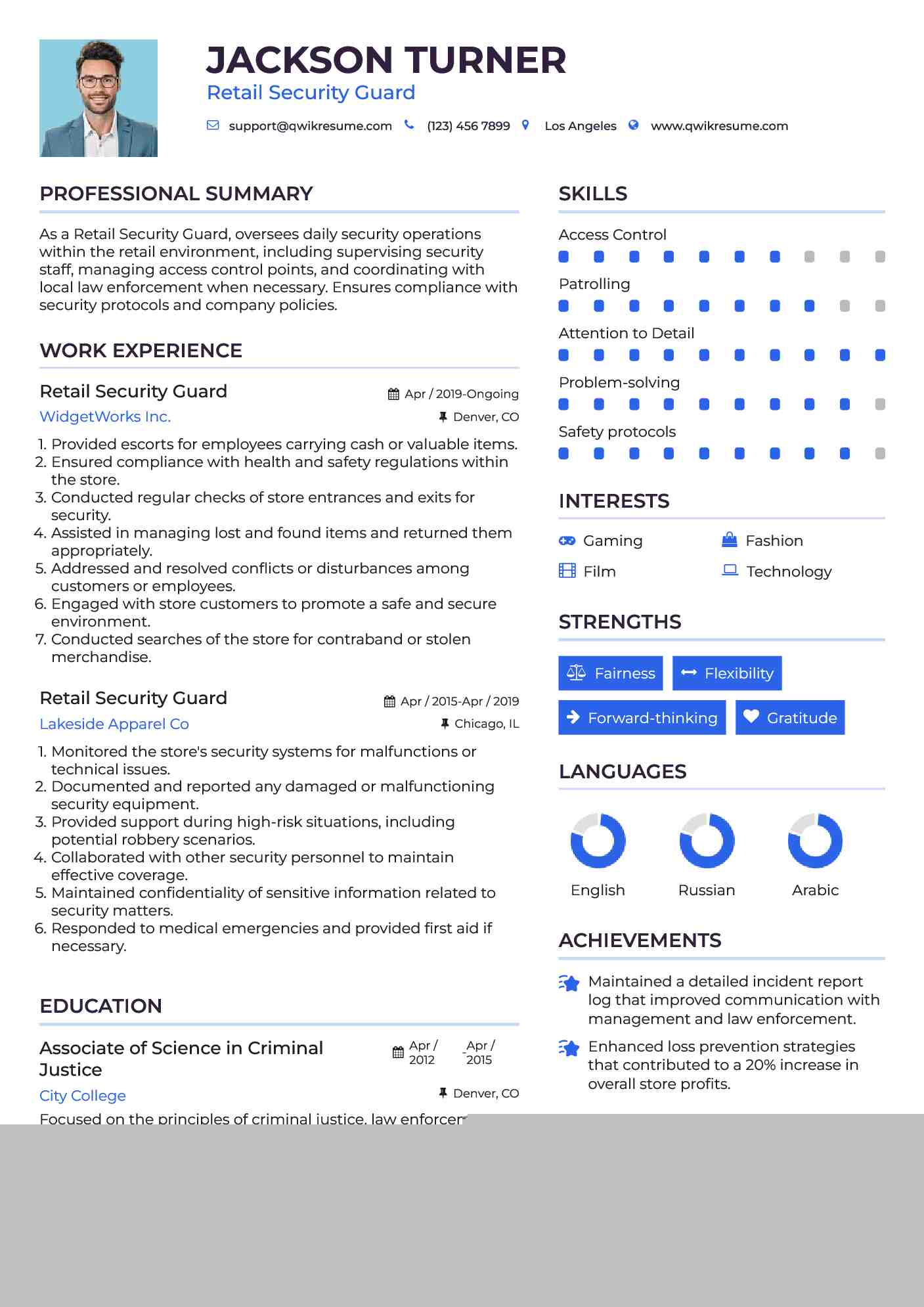 Essential Tips for Crafting an Impressive Retail Security Guard Resume