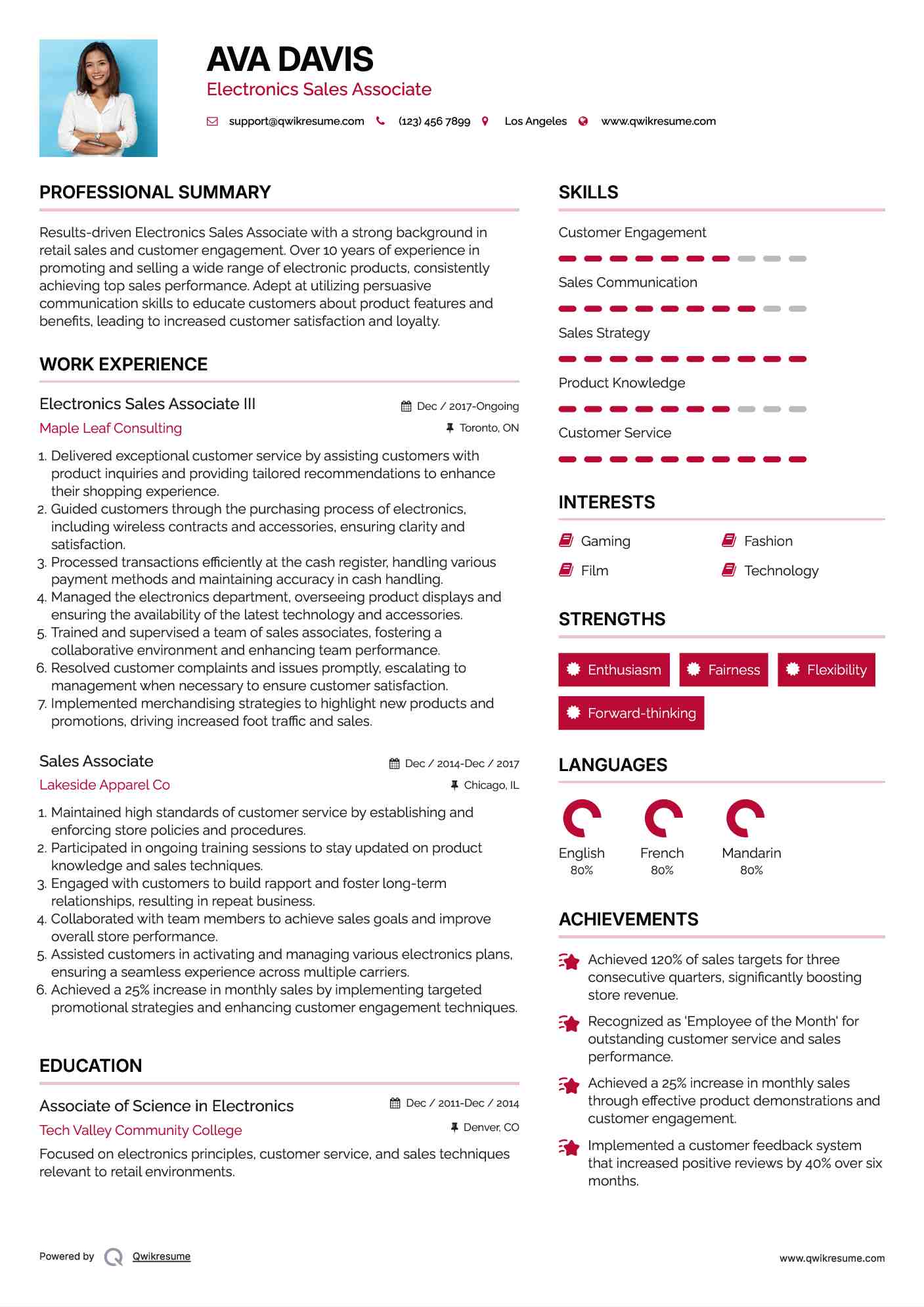 Crafting an Impressive Sales Associate Electronics Resume: Tips and Guidelines