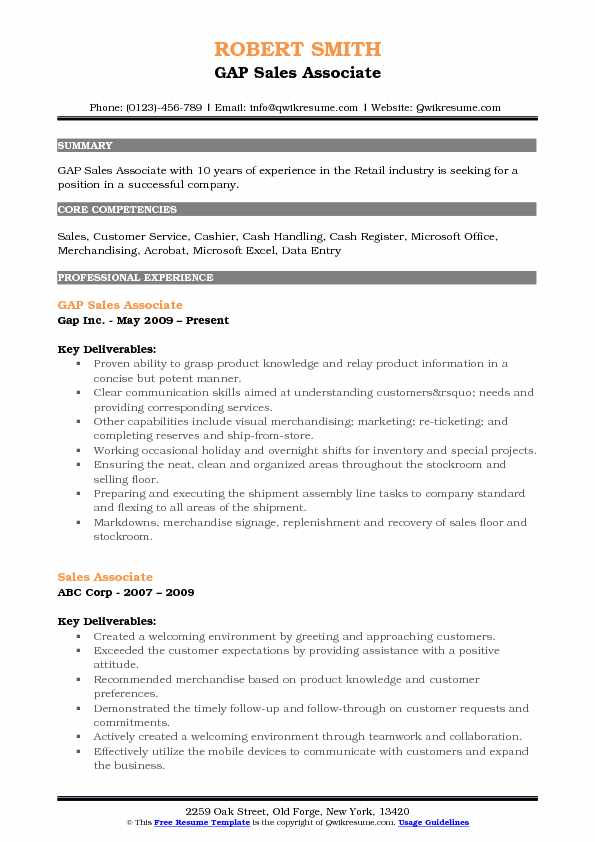 How to Craft an Impressive Sales Associate Gap Resume: Tips and Tricks for Success