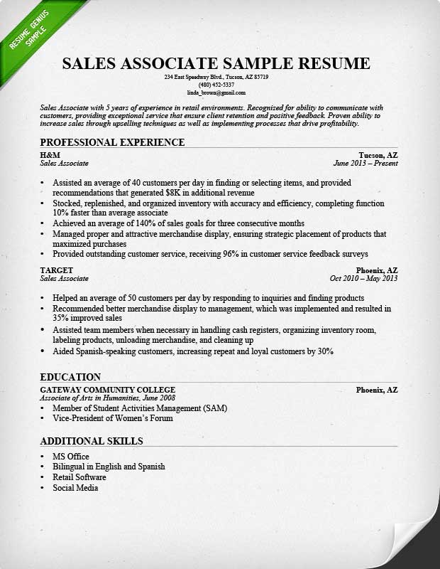 Essential Sales Associate Resume Examples 2014: Stand Out in Your Job Search