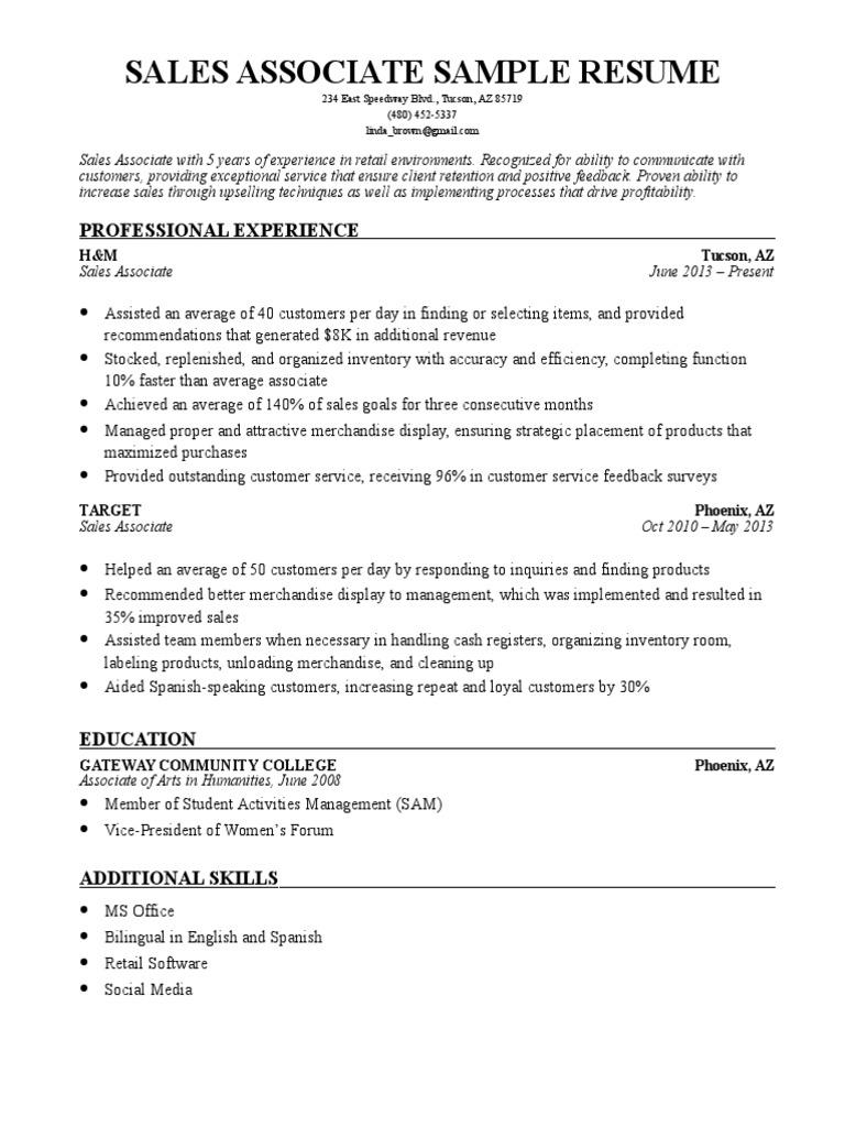 Crafting the Perfect Sales Associate Resume PDF: Tips and Examples