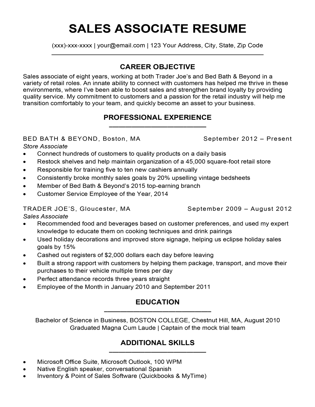 Crafting Your Future: A Comprehensive Guide to Sales Associate Resume Sample Objective