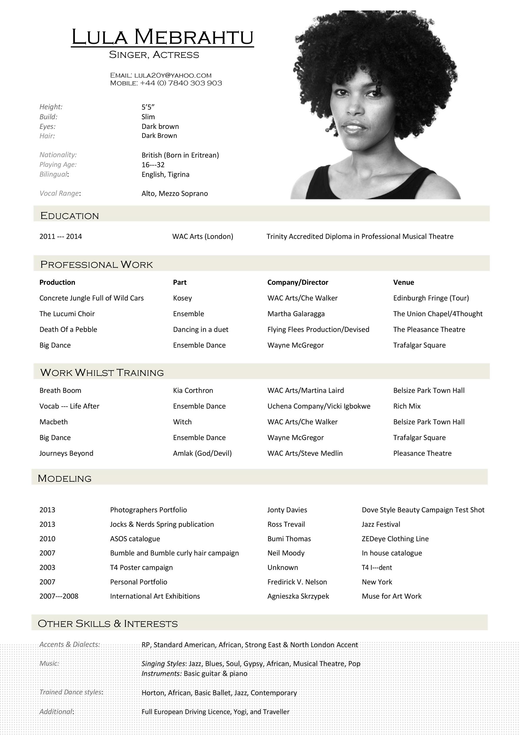 Creating Your Path to Stardom: A Comprehensive Sample Acting Resume Template