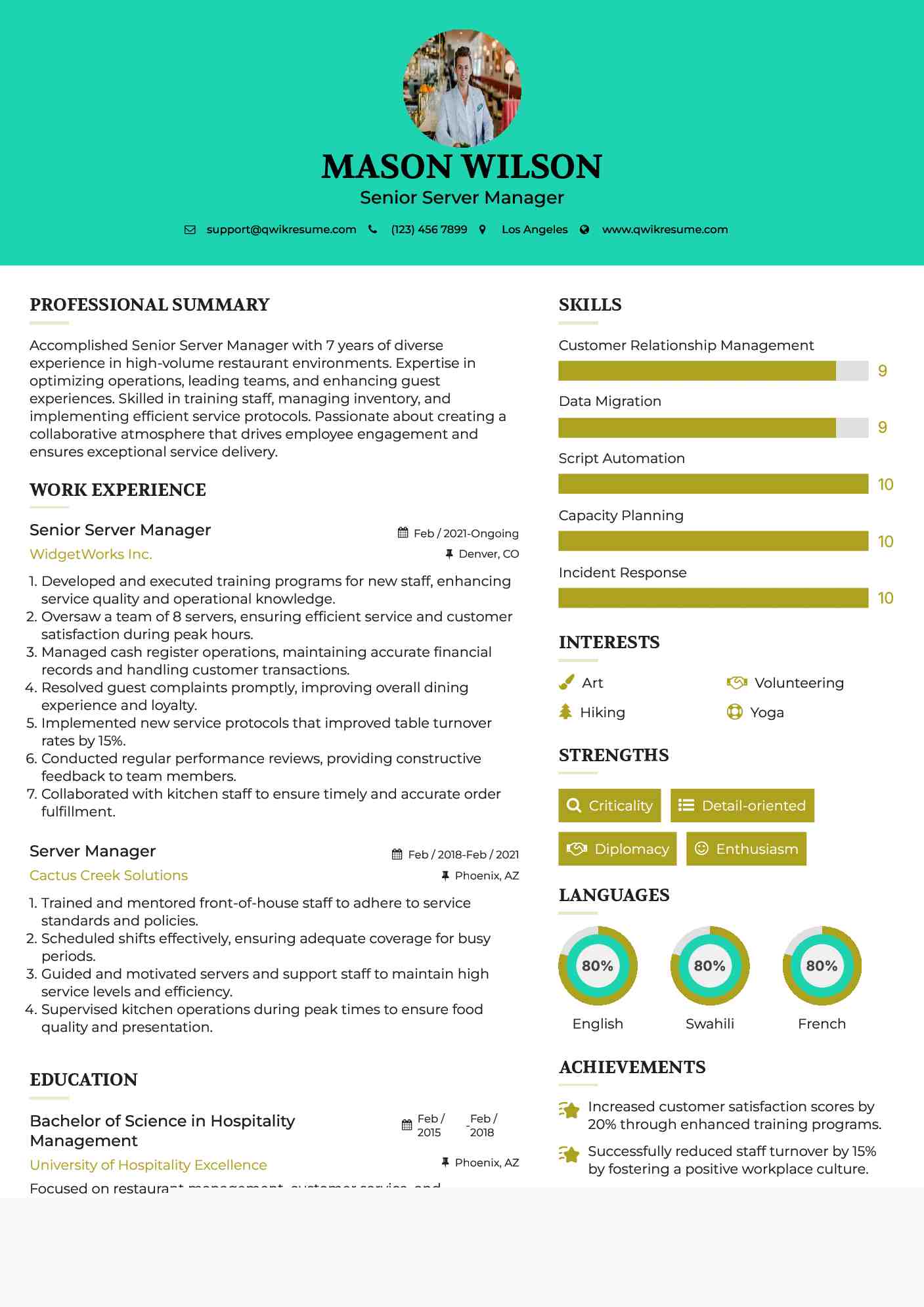 Crafting an Outstanding Server Manager Resume: Your Guide to Landing the Perfect Job