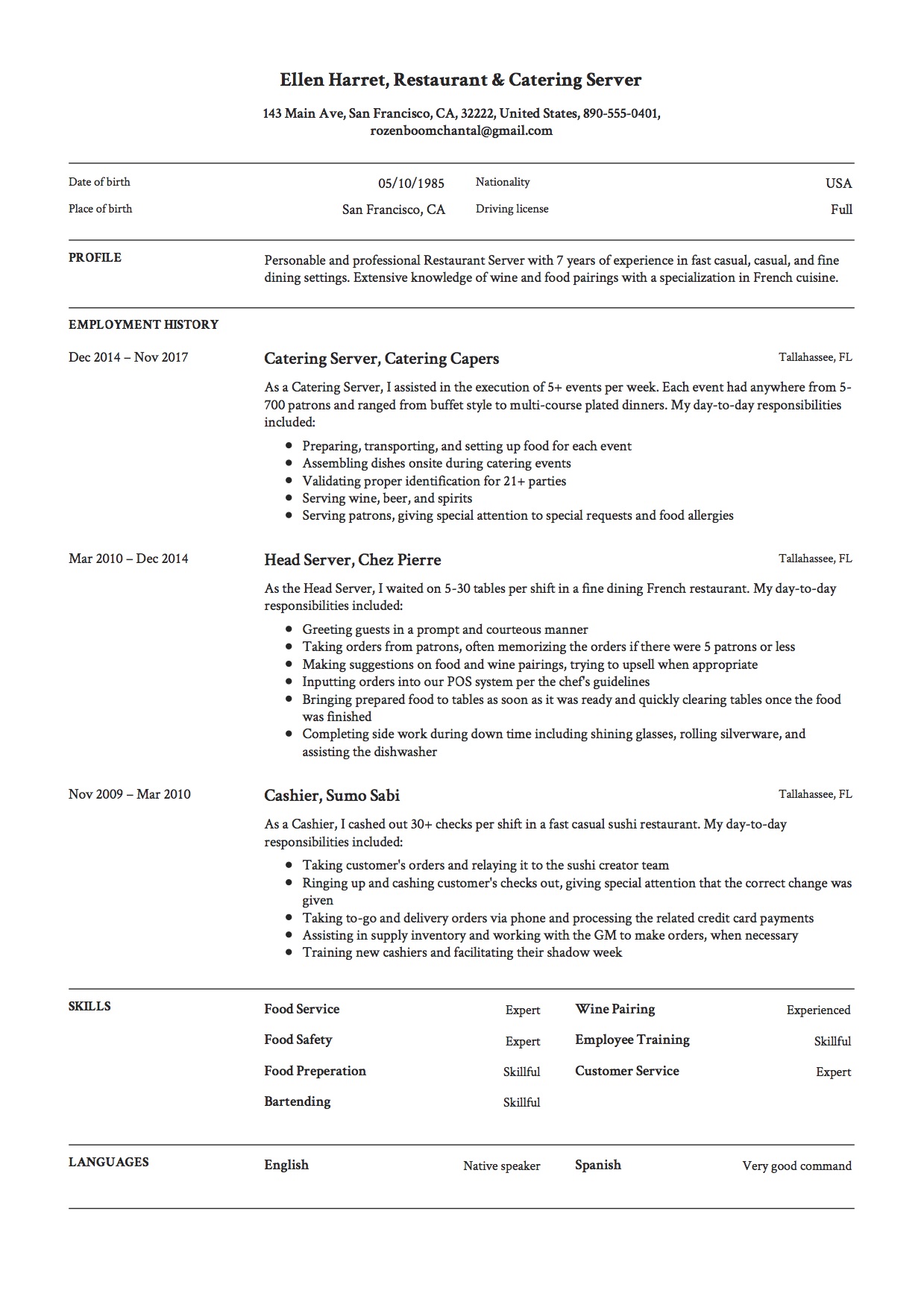 Crafting the Perfect Server Resume Template: Your Guide to Landing the Job