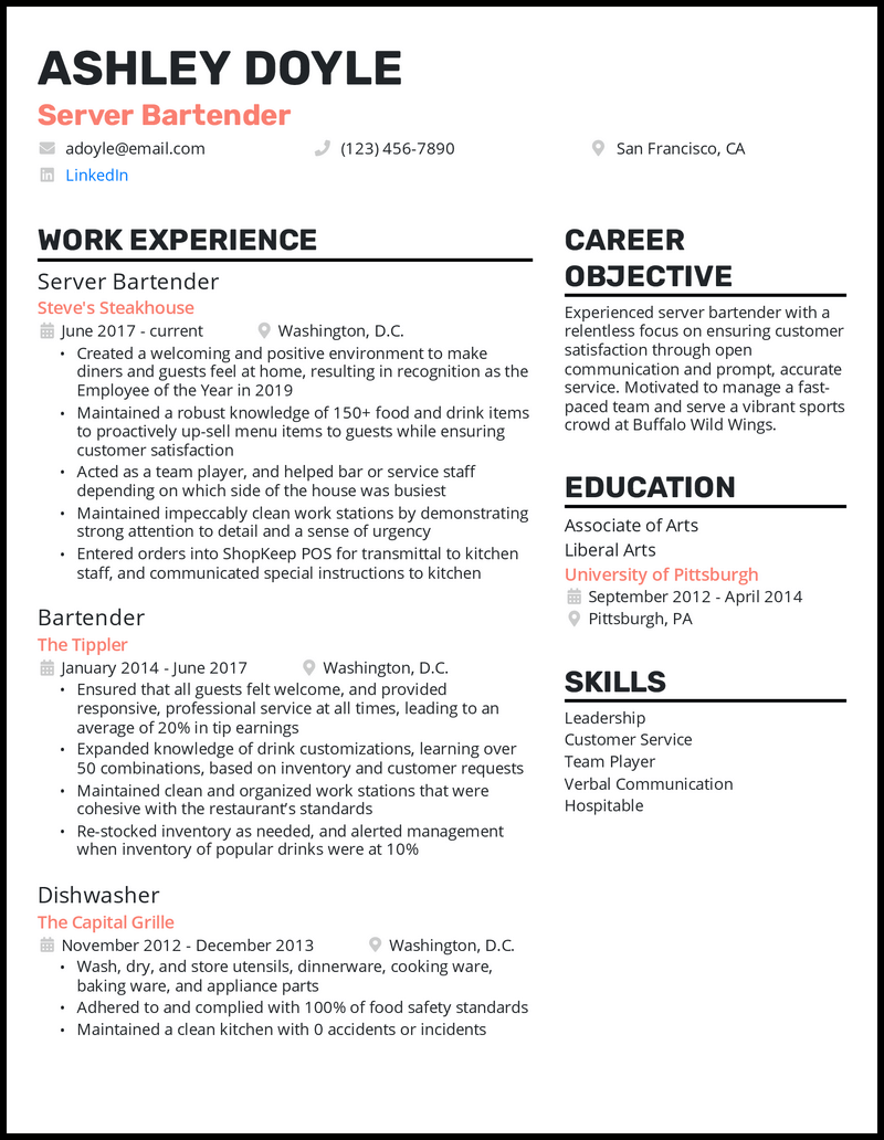 Enhance Your Job Prospects with Effective Server Resume Verbiage