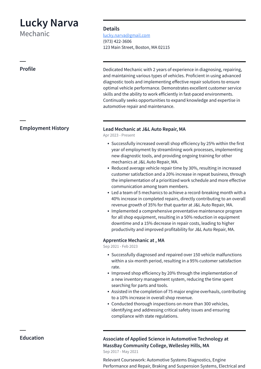 Essential Skills To Put On Mechanic Resume for a Successful Career