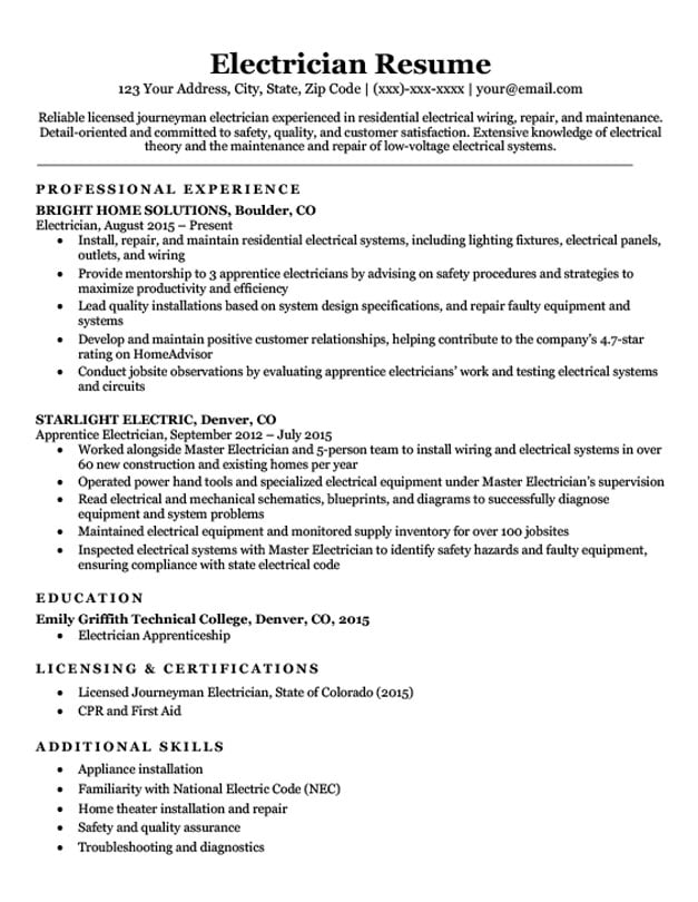 Top Skills To Put On Resume Electrician for a Competitive Edge
