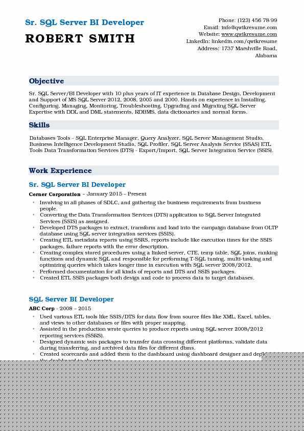 Crafting an Impressive SQL Server BI Resume: Tips and Best Practices