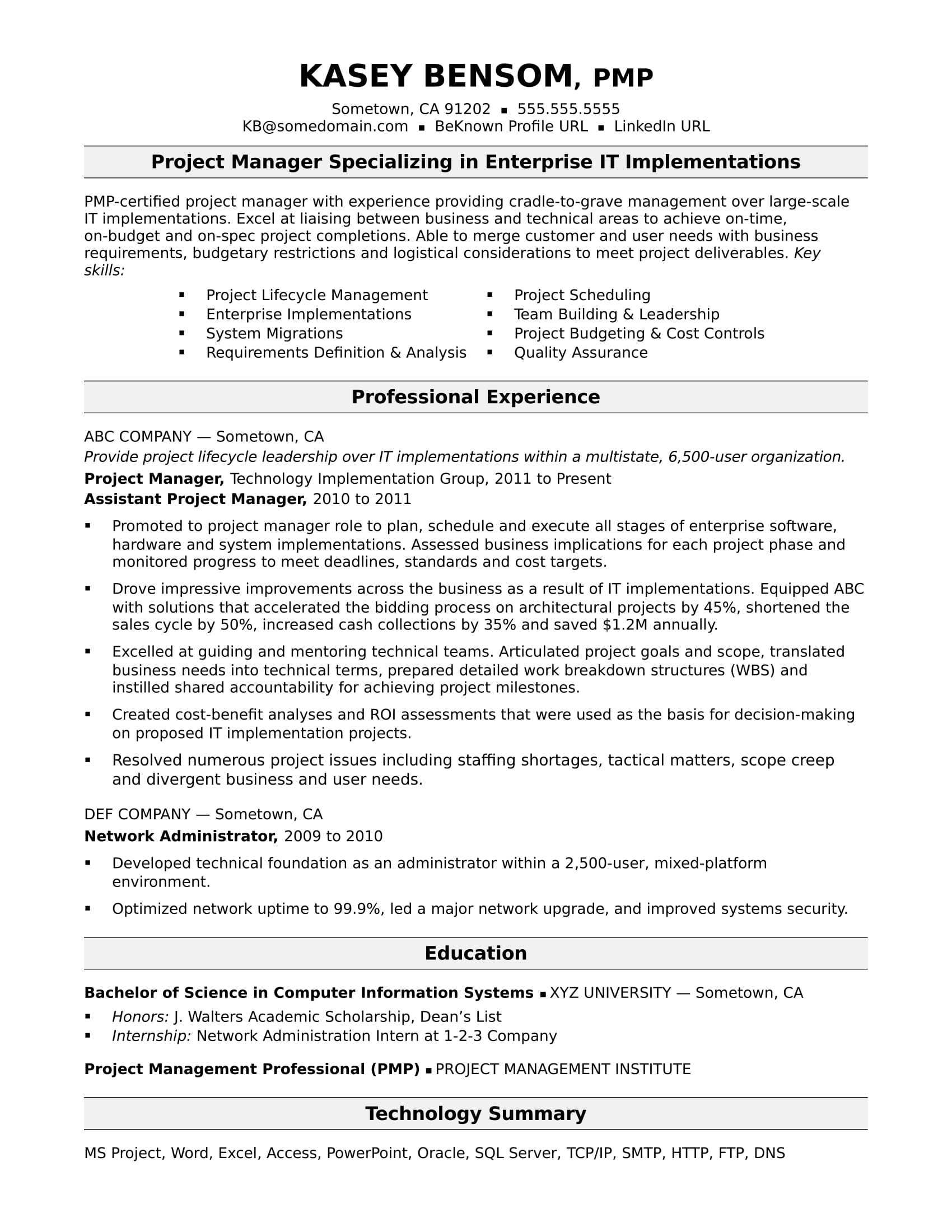 Crafting an Effective Summary Resume For Project Manager: Key Strategies and Tips