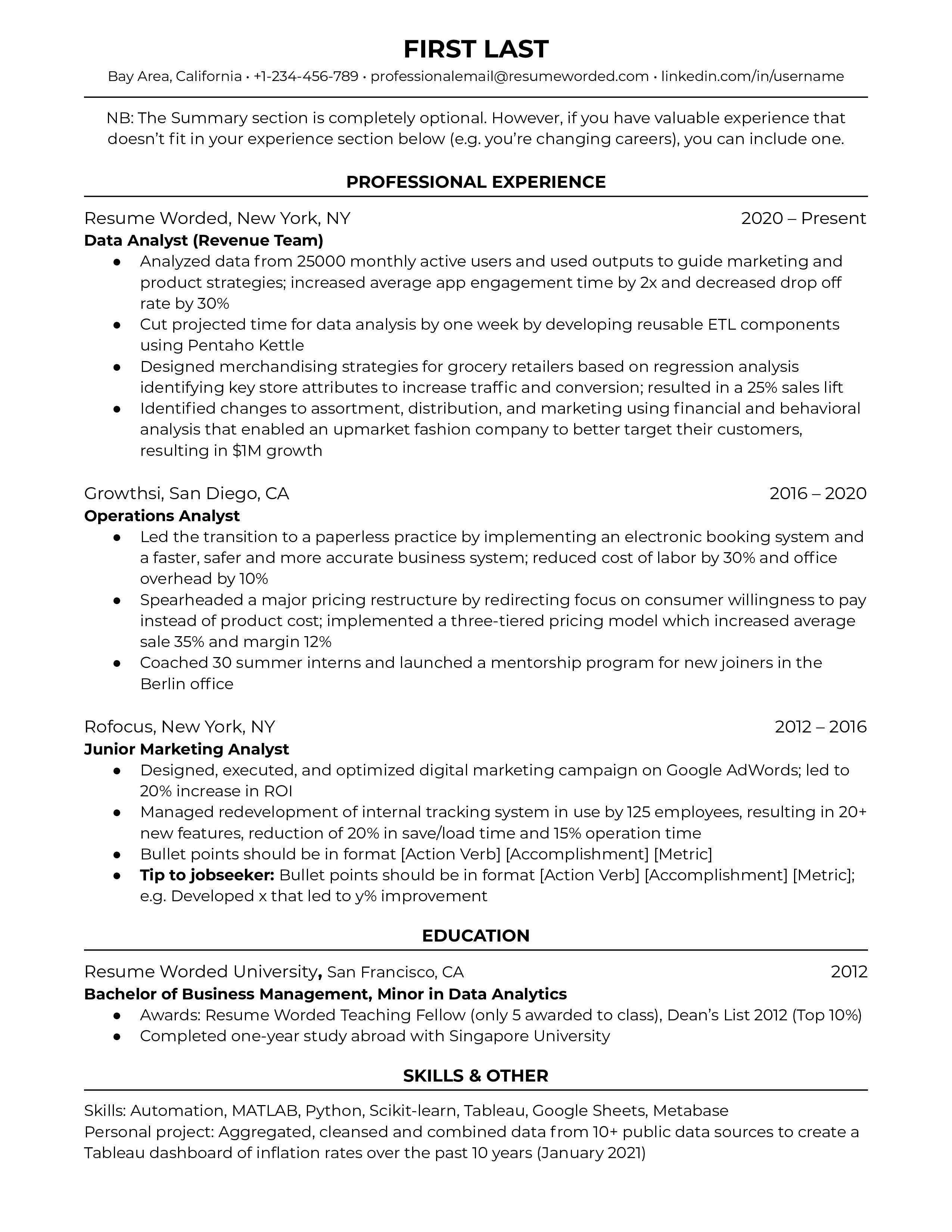 Essential Tips for Crafting an Outstanding Test Data Analyst Resume