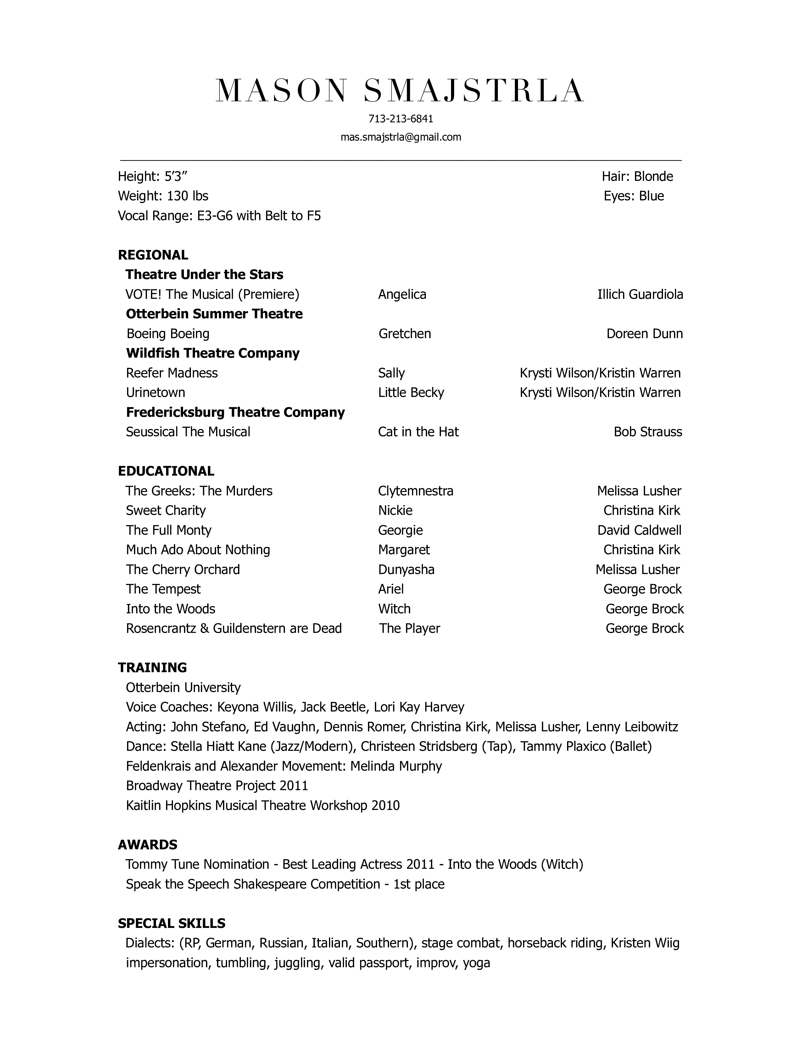 The Ultimate Guide to Theatre Resume Template Download: Stand Out in Your Audition Process