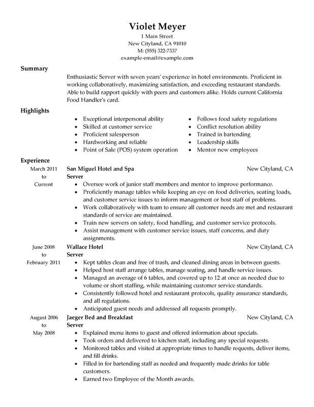 Crafting the Perfect Vegan Server Resume: Tips and Examples