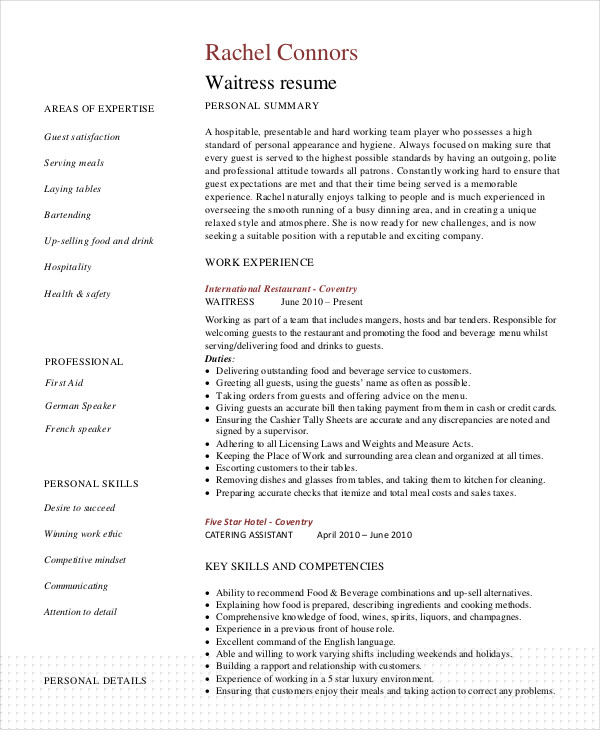 Essential Waitress Bartender Resume Examples to Land Your Dream Job